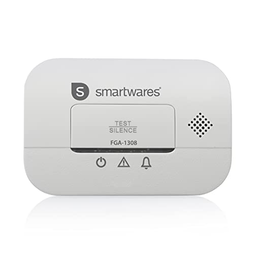 Smartwares Fga-13081 Rilevatore Di Monossido Di Carbonio - Sensore Da 10 Anni - Batterie Da 3 Anni - Con Display E Pulsante Di Prova