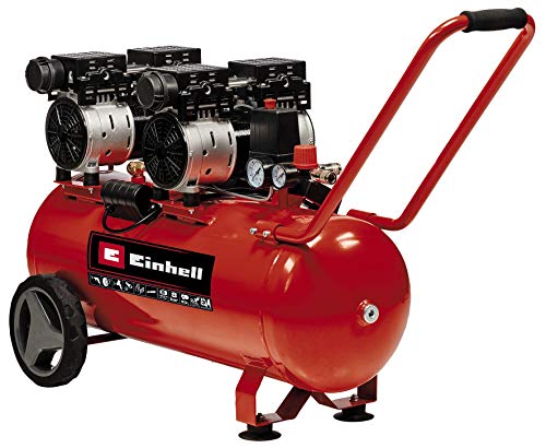 Einhell Te-Ac 50 Compressore Silenziato (220-240 V, 1500 W, Serbatoio Aria 50 L, Max 8 Bar, Portata Aria Max 190 L/Min., Cilindri 4, Autolubrificato -