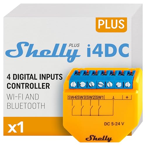 Shelly Plus I4 Dc, Dispositivo Di Lettura Di Input, 4 Canali, Processore Veloce, Controllo Di Relè, Notifiche Di Varie Azioni