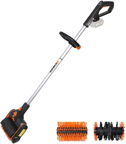 Worx Wg441E.9 - Spazzola A Batteria, 20 V, Con 2 Spazzole Senza Batteria E Caricabatterie, Colore: Nero/Arancione