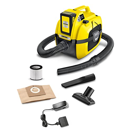 Kärcher Aspirapolvere Multiuso A Batteria 18 V Wd 1 Compact Battery Set, Incl. Batteria Da 18 V/2,5 Ah E Caricabatterie, Tubo Di Aspirazione: 1,20 M,