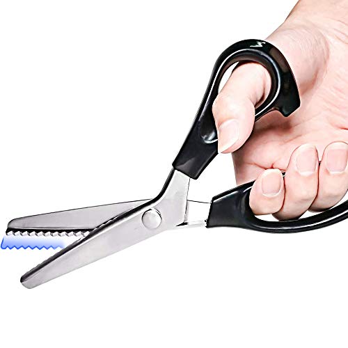 Forbici Da Dentellare Per Sartoria, Forbici Stoffa Da Sarta Professionale Per Taglio Cucito Creativo Di Tessuto Carta Feltro, Forbici A Zig Zag Per Ba