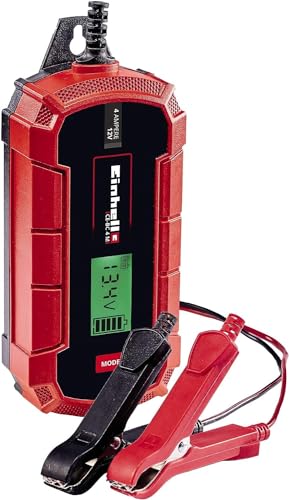 Einhell Ce-Bc 4 M Caricabatteria Auto (220-240 V, Di Carica 12 V, Per Batterie 3-120 Ah, Corrente Carica 4A, Mantenitore Carica, Per Batterie Gel - Ag