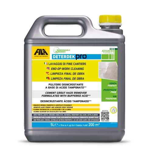 Fila Surface Care Solutions, Deterdek Pro Eco Advanced, Disincrostante Acido Tamponato Per Cantiere, Elimina Ruggine, Residui Cementizi E Calcare, 5L.