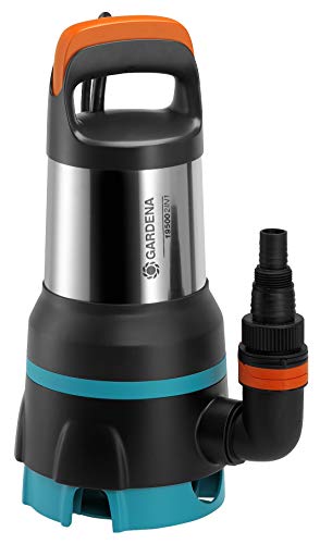 Gardena Pompa Sommersa Acqua Pulita/Sporca 19500 Aquasensor: Pompa Di Drenaggio Combinata Di Portata 19500 L/H, Funzione Aquasensor, Aspirazione Piatt