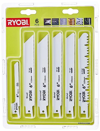 Ryobi Sega Universale A Lama Mista, Argento, Set Da 6