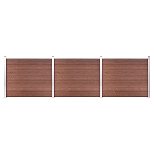 Vidaxl Set Pannello Di Recinzione In Wpc 526X146 Cm Marrone