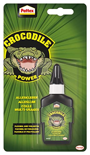 Pattex Crocodile Power Colla Multiuso Universale, Colla Trasparente Con Forte Presa Iniziale, Colla Attaccatutto Forte Per Metallo, Plastica, Legno, P