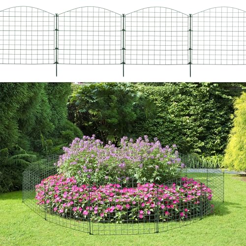 Reawow Garden Fence Set With 12 Fence Panels And 13 Rods Garden Fence Also Suitable For Fencing Pets