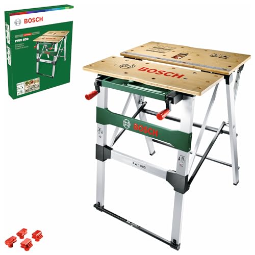 Bosch Home And Garden 0603B05200 Pwb 600 Banco Da Lavoro, Quattro Ganasce Di Serraggio