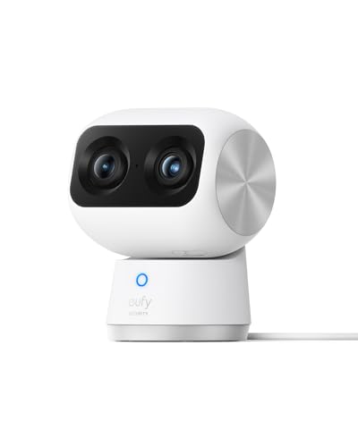 Eufy Security Indoor Cam S350, Due Telecamere, Telecamera Di Sicurezza Con Risoluzione 4K Uhd Con Zoom 8× E Ptz A 360°, Ideale Per Baby Monitor/Teleca
