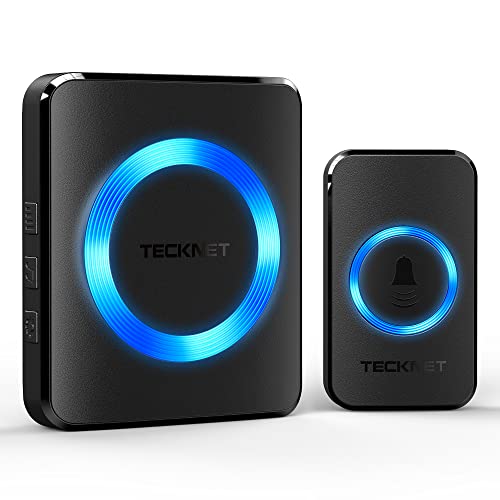 Tecknet Campanello Wireless, Campanello Senza Fili Da Esterno Impermeabile, 60 Melodie Con 5 Livelli Di Volume, Raggio D’Azione 400M(1X Trasmettitore 