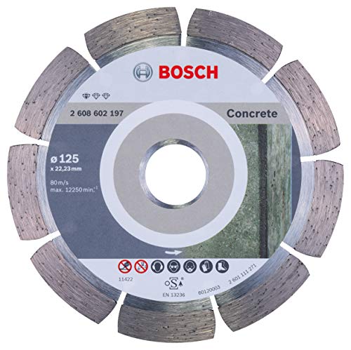 Bosch Accessories Professional 1X Disco Diamantato Standard For Concrete, Per Calcestruzzo, Calcestruzzo Poroso, Ø 125 X 22,23 1,6 10 Mm, Accessori Sm