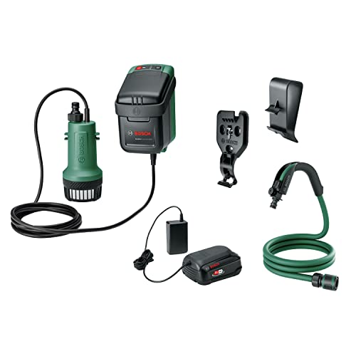 Bosch Home And Garden Pompa Sommersa A Batteria Gardenpump 18V-2000 (1X Batteria, Sistema Da 18 Volt, Confezione In Cartone)