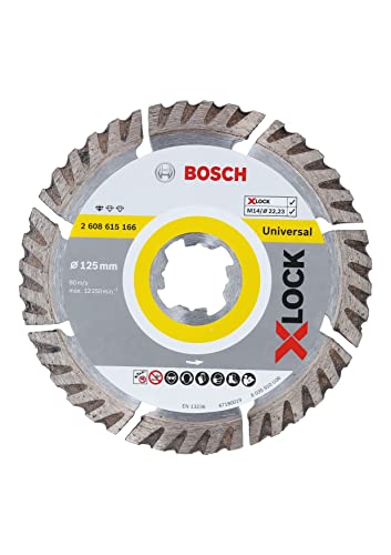 Bosch Accessories Disco Diamantato Standard, Universale, X-Lock, Diametro 125 Mm, Diametro: 22.23 Larghezza Di Taglio 2 Nero, Mm