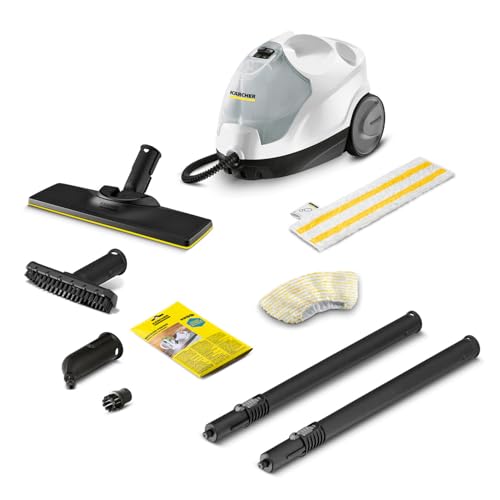 Pulitore A Vapore Kärcher Sc 4 Easyfix Versione Bianca, Pronto In 4 Min. 2000 W, Serbatoio Estraibile 1,3 Litri, Area 100M², Incl. Kit Pavimenti, Bocc