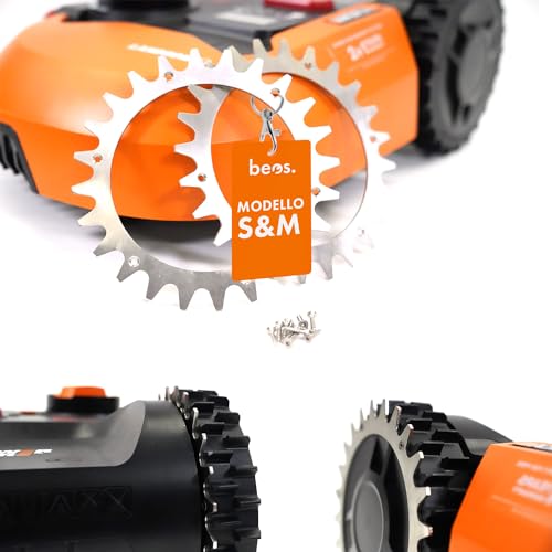 Beos, Punte In Acciaio Inox Di Alta Qualità Per Worx Landroid S/M, Lucidate, Fori Per Viti Svasate, 12 Viti In Acciaio Inox, Miglioramento Della Trazi