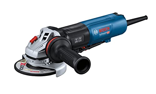 Bosch Professional Smerigliatrice Angolare A Filo Gws 17-125 Ps (Interr. Protection, Filtro Polvere, Impugn. Supplementare Con Vibration Control, Cuff