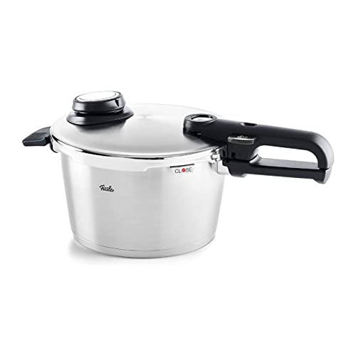 Fissler Vitavit Premium Pentola A Pressione In Acciaio Inox 4.5 L, 22 Cm, 4 Livelli Di Cottura, Incluso Inserto, Adatta A Fornelli A Induzione