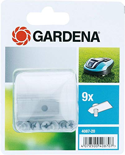 Gardena Lama Di Ricambio Originali Per Robot Rasaerba, Lame Per Robotrasaerba, Per Art. N. 4071 E 4072, Kit Con 9 Lame Affilate E 9 Viti, 4087-20