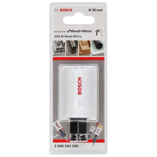 Bosch Professional Sega A Tazza Per Legno E Metallo, Accessorio Foratrice, Nero, Diametro 30 Mm