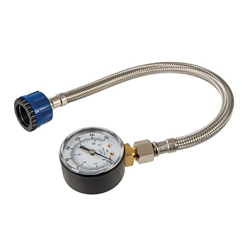 Silverline - Manometro Con Tubo Flessibile Per Tubature Dell’Acqua 0-11 Bar (0-160 Psi) (482913)
