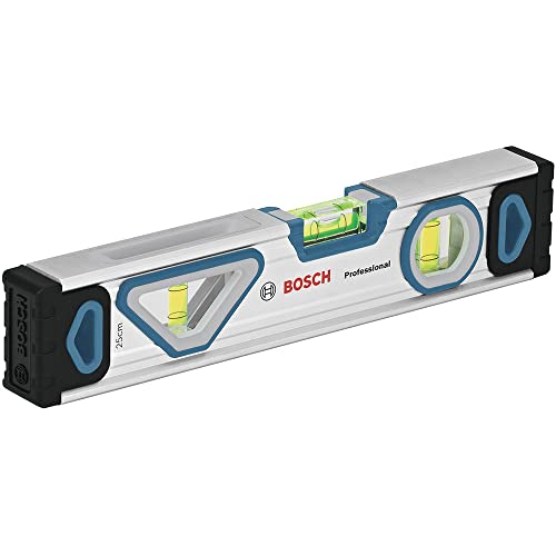 Bosch Professional Livella A Bolla Magnetica 25 Cm (Leggibile Da Tutti I Lati, Corpo In Alluminio, Robuste Calotte Terminali) - Amazon Exclusive