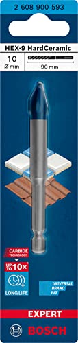 Bosch Professional 1X Punte Expert Hex-9 Hardceramic Per Tegole, Piastrelle, Ø 10.00 Mm, Accessorio Trapano A Percussione