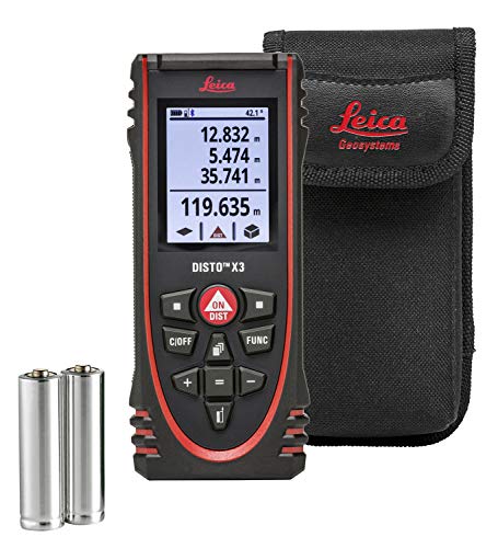 Leica Disto X3 – Robusto Metro Laser (Grado Di Protezione Ip65) Con Bluetooth (Associazione Tramite App) Per Le Misure Della Distanza Nelle Condizioni