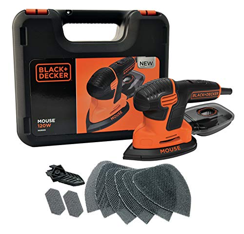 Black+Decker Ka2500K Levigatrice Multifunzione Mouse, Velocità 14.000 Giri/Min, 120 W