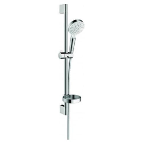 Hansgrohe Crometta Set Doccia Vario Con Asta Doccia 65 Cm E Portasapone, Bianco/Cromo, 26553400