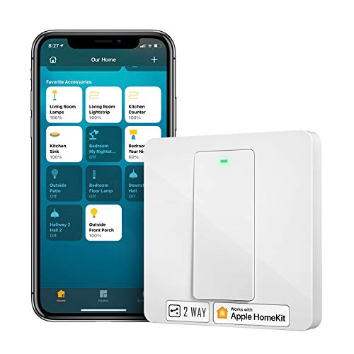 Interruttore Wifi Meross (Cavo Neutro Richiesto), Interruttore Intelligente A 2 Vie Compatibile Con Apple Homekit, Siri, Alexa, Google Home E Smartthi