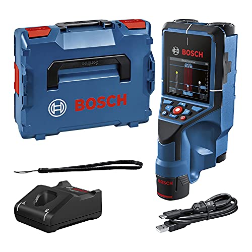 Bosch Professional 12V System Wall Scanner D-Tect 200 C (Batteria 12 V, Rilevamento Di Cavi Non/Sotto Tensione, Metallo, Tubi Di Plastica, Montanti In