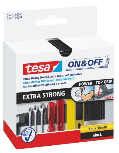Nastro Attacca/Stacca Tesa On&Off Extra Forte, 1M X 50Mm, Nero