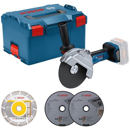 Bosch Professional Biturbo Smerigliatrice Angolare A Batteria Gws 18V-180 P (Ø Mola 180 Mm, Profondità Di Taglio 230 Mm, Interruttore Protection, Incl