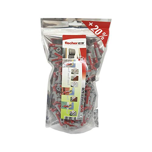 Fischer Big Pack Duopower 6 X 30 Mm, 240 Tasselli Universali Per Ogni Tipo Di Muro, Cartongesso, Gasbeton, 536382