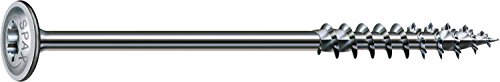 Spax T-Tar Plus 251010601805 - Viti Per Costruzioni In Legno, 6,0 X 180 Mm, Testa Piatta, Filettatura Parziale, 4Cut, Wirox A3J, 100 Pezzi