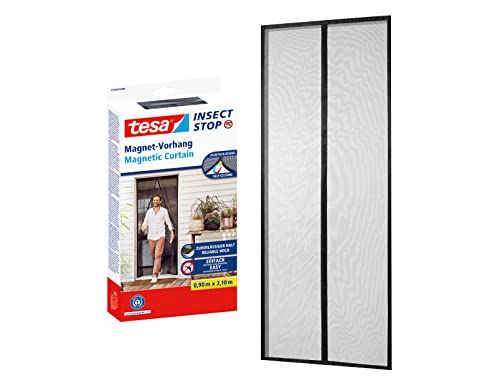 Tesa Magnetic Curtain Con Chiusura Automatica - Zanzariera Con Magneti Per Porte Di Balconi E Terrazze - Installazione Facile Senza Forature - 2.1 M X
