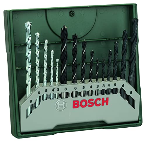 Bosch Accessories Set Da 15 Pz. Di Punte Mini-X-Line (Per Legno, Muratura E Metallo, Accessori Trapano Avvitatore)