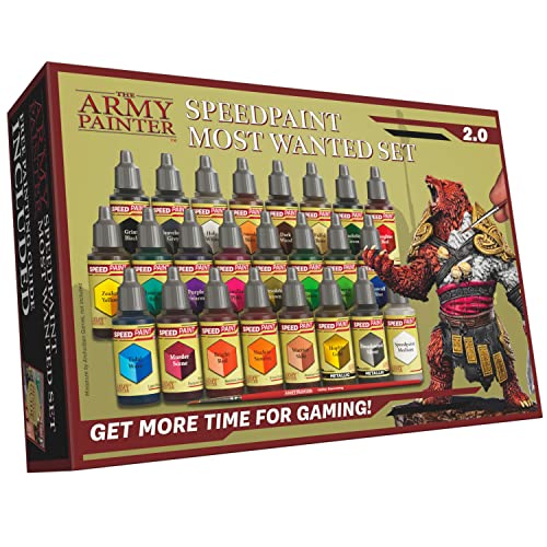 The Army Painter Speedpaint Most Wanted Set 2.0, Colori Acrilici Set Con 24 Bottiglie Da 18Ml Di Gamma Di Colori Dal Speedpaint Starter Set, Incluso 1
