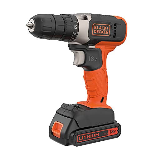 Black+Decker Trapano Avvitatore 18 V, Nero Arancione, ‎30 X 15 X 20 Cm, 1.6 Kg - Bcd001C1-Qw