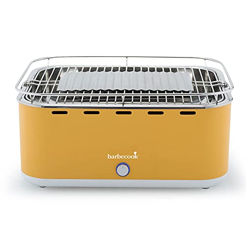 Barbecook Carlo Barbecue Portatile Senza Fumo, Barbecue A Carbone, Piccolo Barbecue Lavabile In Lavastoviglie, Giallo