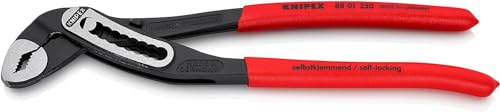 Knipex Alligator Pinza Regolabile Per Tubi E Dadi Bonderizzata Nera, Rivestiti In Resina Sintetica Antiscivolo 250 Mm (Confezione Self-Service/Blister