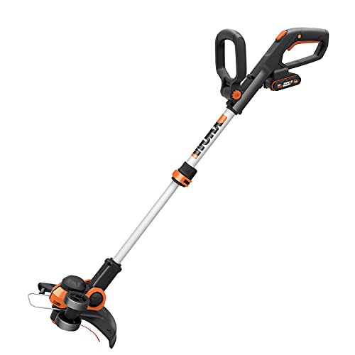 Worx Wg163E.1 Decespugliatore Tagliabordi A Batteria 20V, Stelo In Alluminio Regolabile , Rasaerba Elettrico Da Giardino, Diametro Taglio 30 Cm E Filo