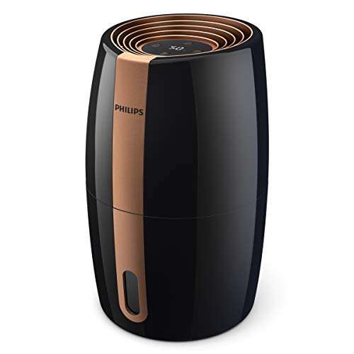 Philips 2000 Series Umidificatore D'Aria, Respira Facilmente E Dormi In Modo Tranquillo Umidifica L'Aria Secca In Modo Igienico, Giorno E Notte, Nero