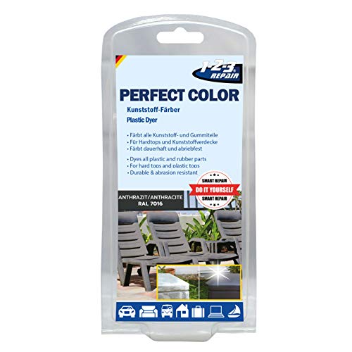 123Repair Vernice Pittura Per Plastica E Gomma Pelle E Skai Plastica Dura O Morbida (Grigio Antracite - 2 Unità (Confezione Da 1))