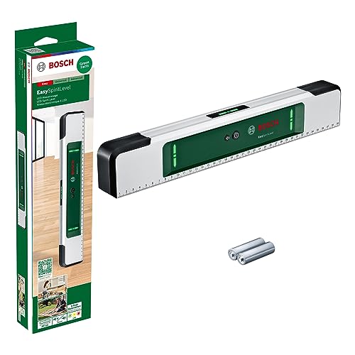 Bosch Livella A Bolla Laser Verde Easyspiritlevel (Intuitivo Sistema A Led, Assistente Sonoro, Inclinazioni Fino A +/-3°, 0,1° Precisione A 0°, 90°, 1