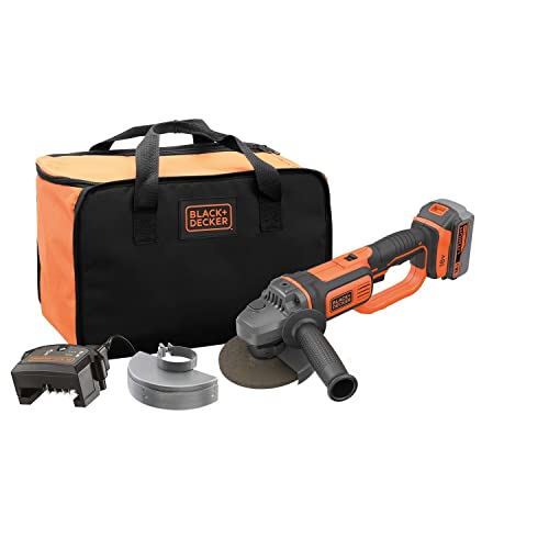 Black+Decker Bcg720M1-Qw Smerigliatrice Angolare A Batteria 125/115Mm In Softbag, Arancio/Nero
