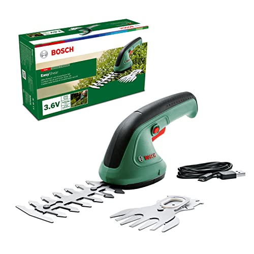 Bosch Home And Garden Cesoie Da Giardinaggio Easyshear (Batteria Da 3,6 V Integrata, Durata Batteria: 40 Min, Lunghezza Lame: 12 Cm (Rifilasiepi) / 8