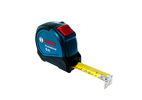 Bosch Professional Metro A Nastro Da 8M Autolock (Clip Per Cintura, Gancio Magnetico (Ndfeb), Nastro Da 27Mm In Acciaio Rivestito Di Nylon)